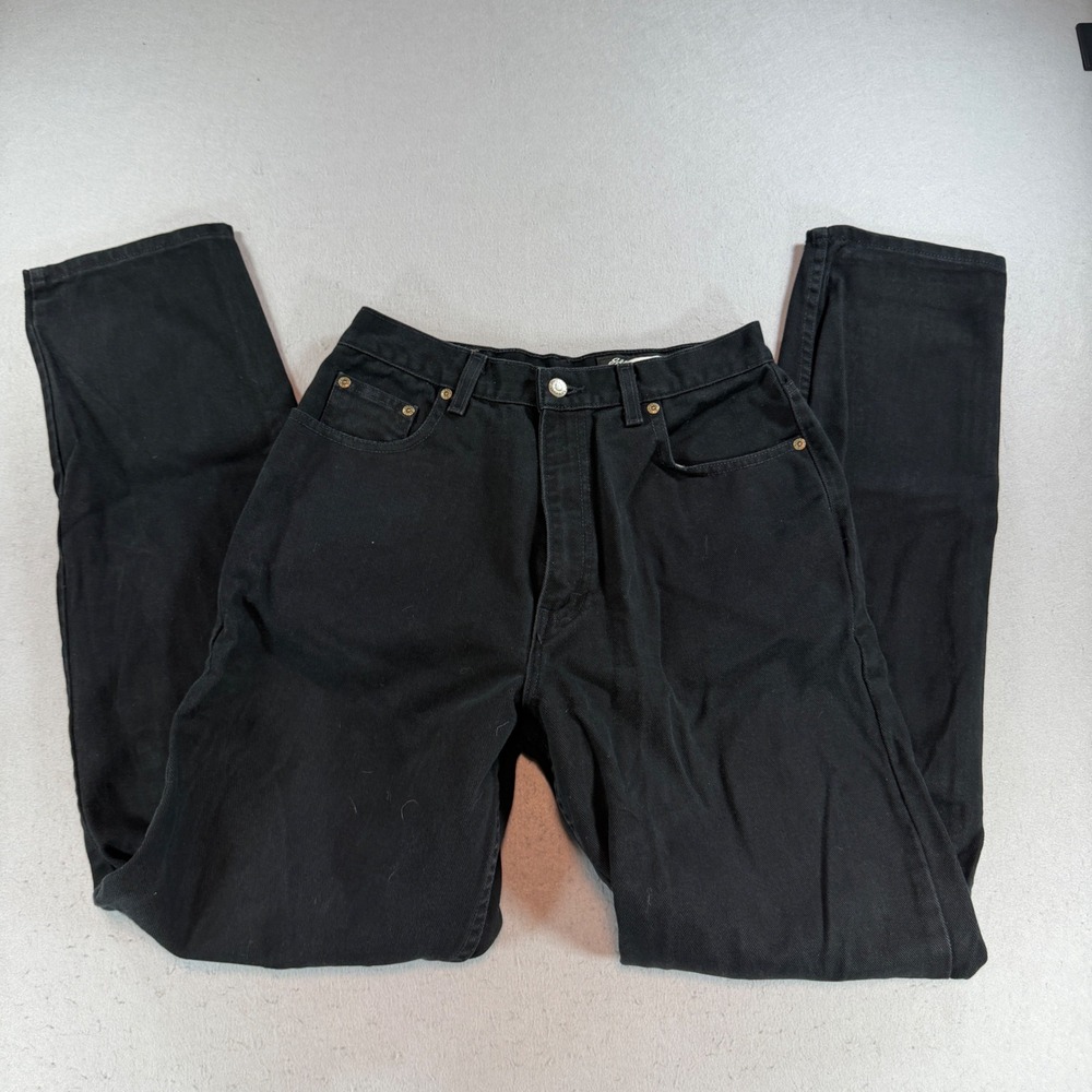 Eddie Bauer Womens 12 Tall Black High Rise Straight Jeans 100% Cotton